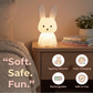 Bunny night light used as nursery room decor and sleep light