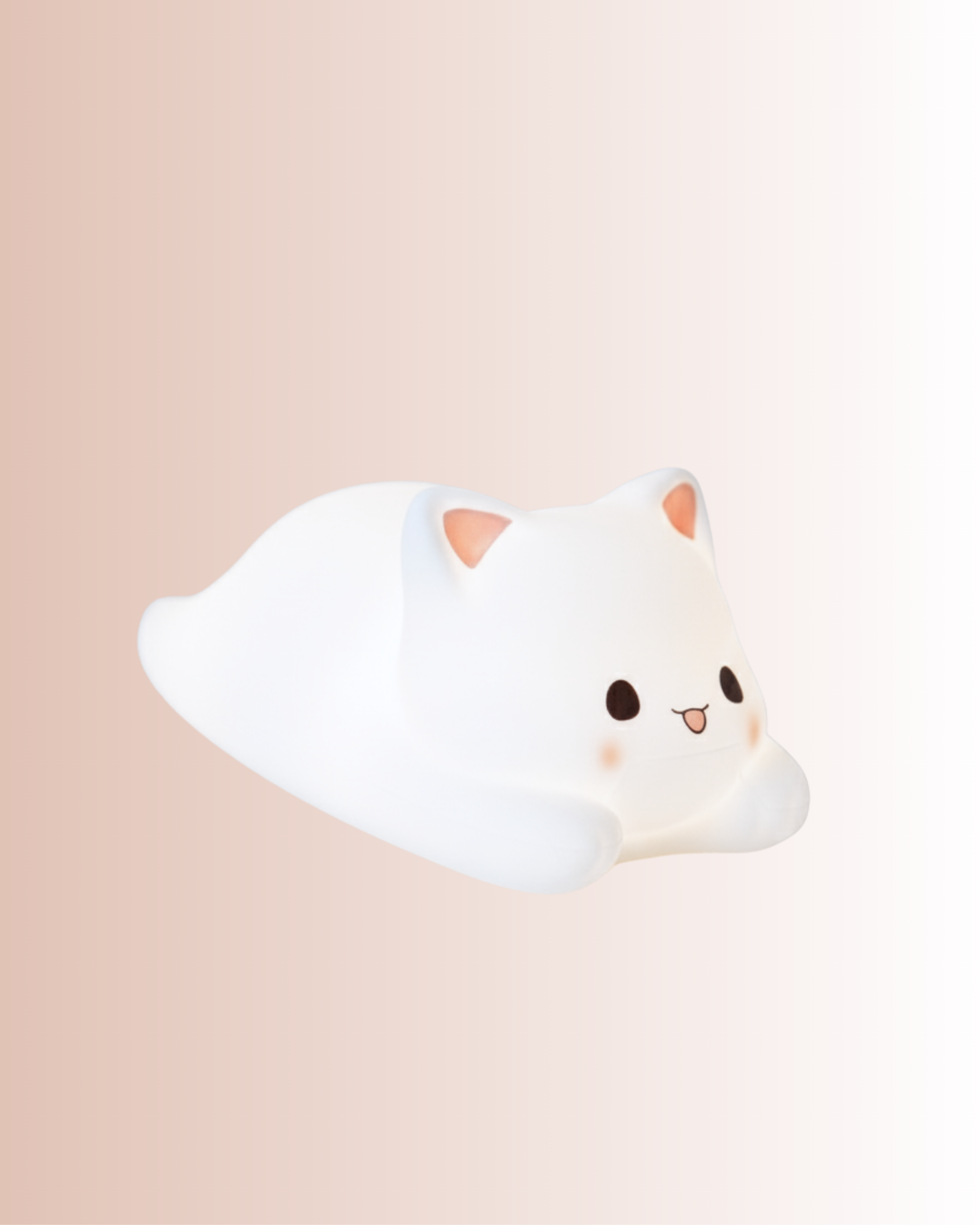 Color changing cat night light with touch control for kids