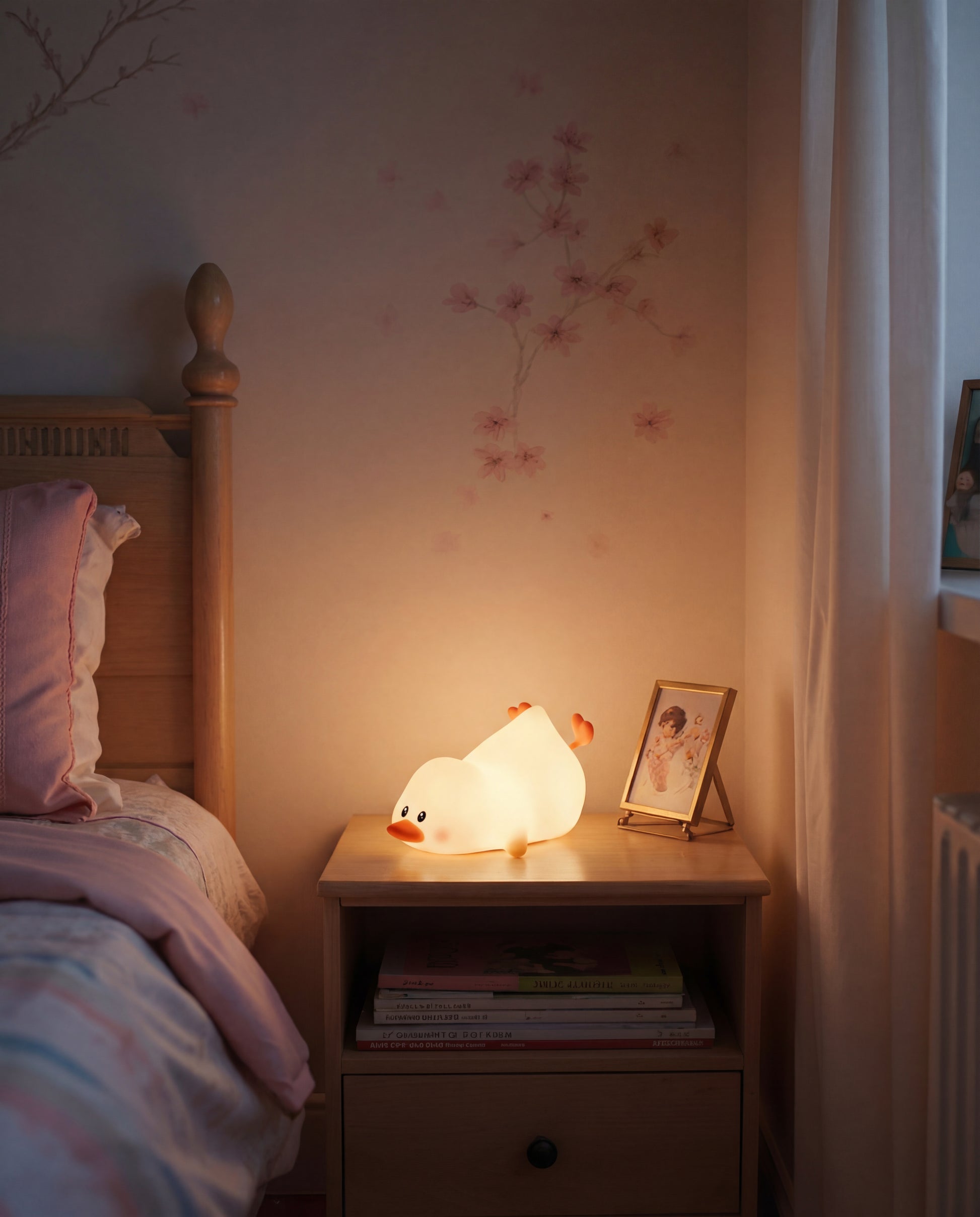 Cute duck night light with soft LED glow for kids bedroom