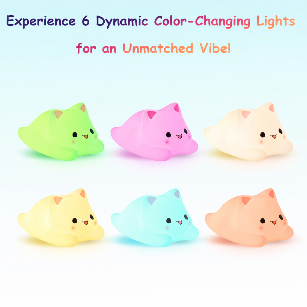 Portable rechargeable cat night light for toddler nighttime use