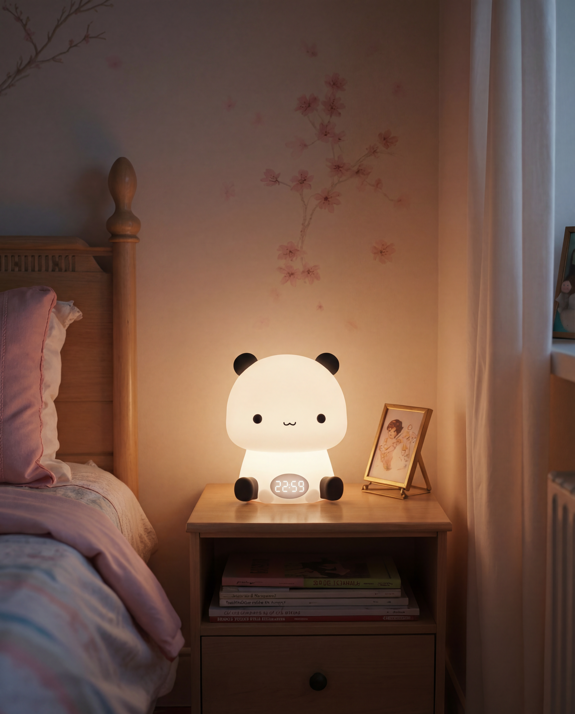 Soft silicone night light with gentle LED glow for kids bedroom